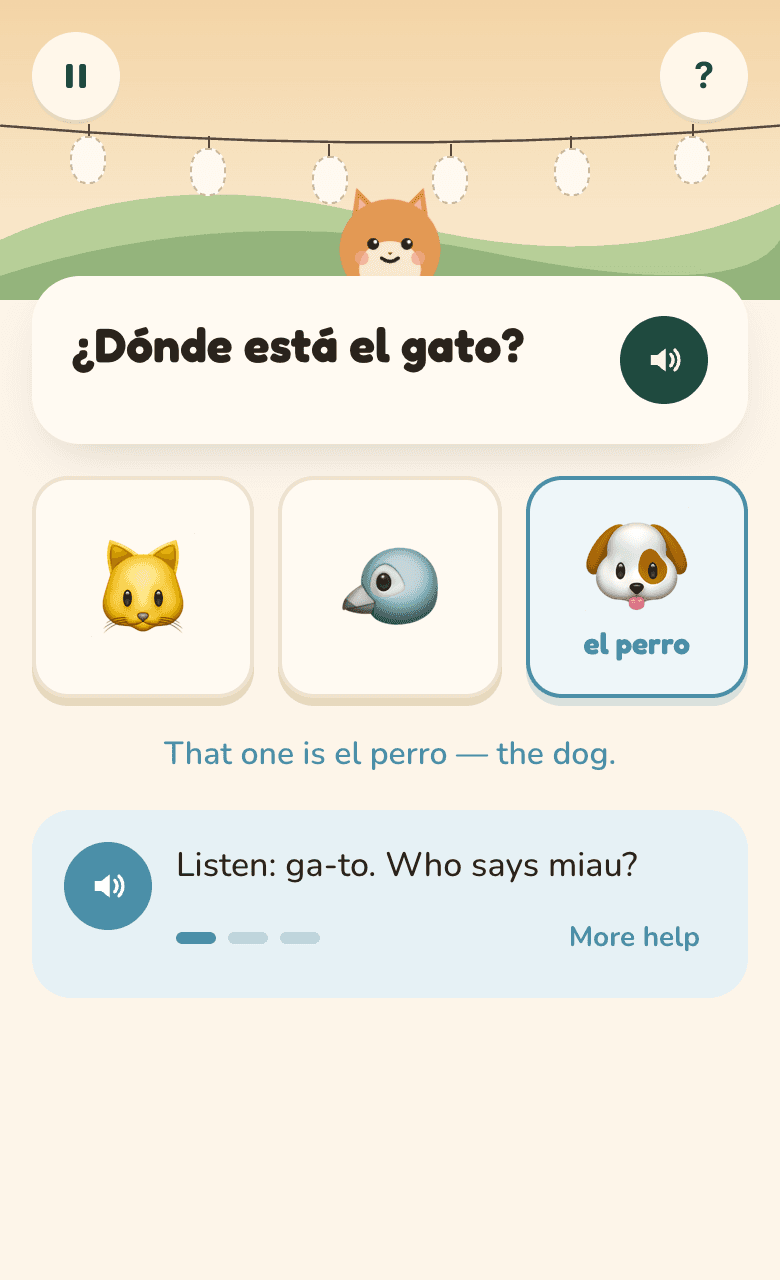 Storybook lesson: Where is the cat? with picture tiles